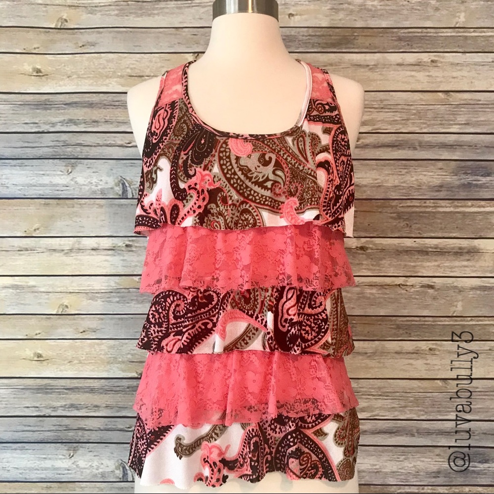 NWT Yaprak USA Boutique Ruffle Tank, Size Small